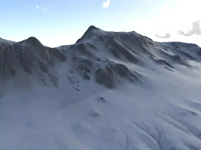 Snow landscape 01 Low-poly 3D model