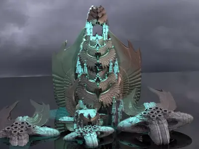 Floating Angel monolith Sci-fi Hive Systems 3 Extended Kit bash  3D model