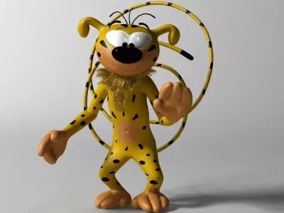 Marsupilami Character RIGGED Low-poly 3D model