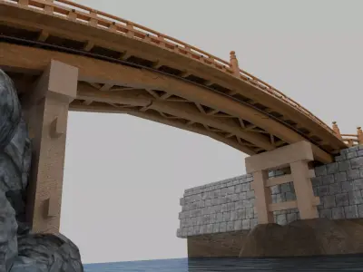 Kamihahi bridge in Japan 3D model