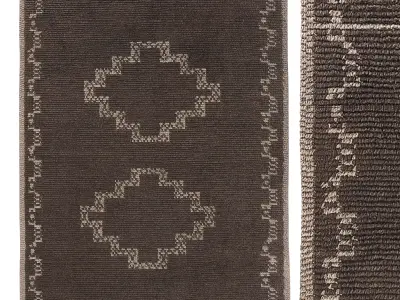 REHANA WOOL RUG Brown 3D model