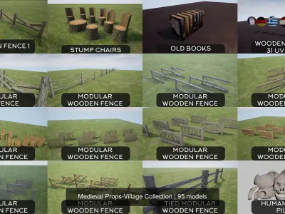 Medieval Props-Village Collection 3D Model Pack