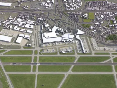 Johannesburg Airport Low-poly 3D model