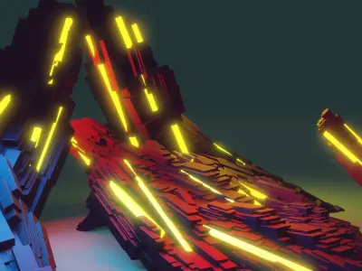 big ligthy rocks Low-poly 3D model