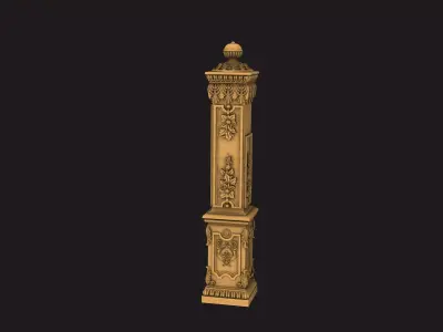 stair-3d-model ornate column 3D model