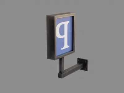 Park Sign Low-poly 3D model