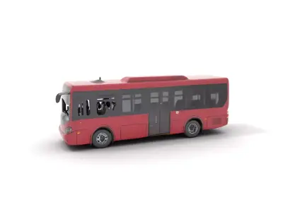 Crimson Bus model pack Low-poly 3D model