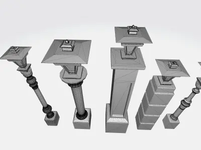 Elegant Column Lamp for Outdoor Spaces 3D 3D print model