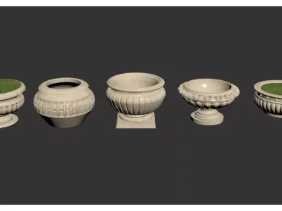 European-style flower pot 3D model