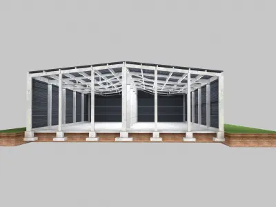 Industrial hungar  Low-poly 3D model