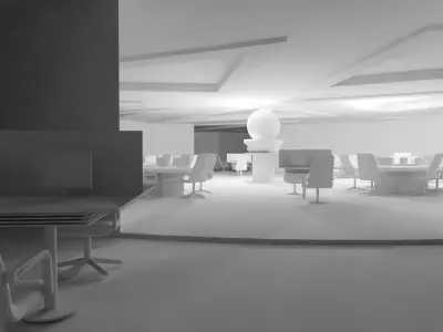 Sci-Fi Command Center - No Material Low-poly 3D model