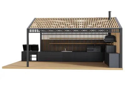 Modern Outdoor Kitchen 25 3D model