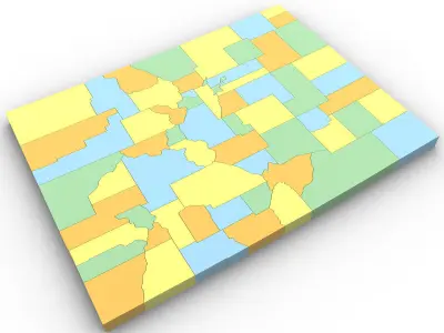 Colorado Political Map 3D model