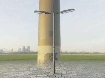 Street Light 11 version 2  3m with pole 3 Low-poly 3D model