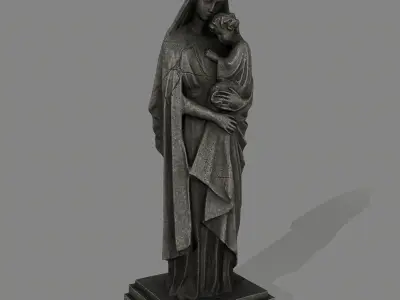 Woman Statue Low-poly 3D model