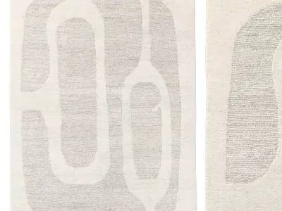 ELURU HAND-KNOTTED WOOL RUG 3D model