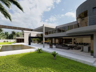 Casa Scene-villa-modern house 3D model 89