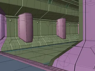 sci fi tunnel corridor Low-poly 3D model