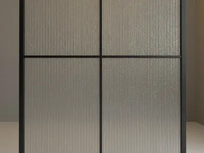 Glass partition door 52 Low-poly 3D model