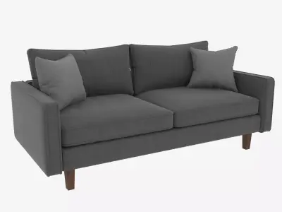 Modern 2-Seater Fabric Sofa 3D model
