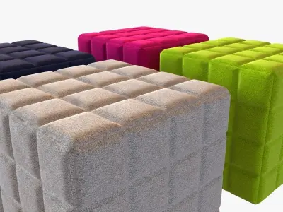 Buzzy cube design pouf 3D model