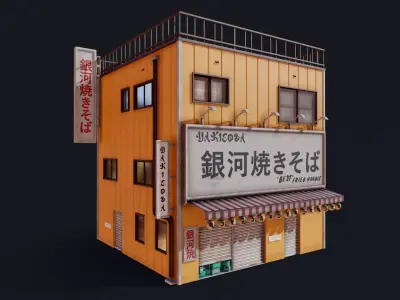 Japanese Yakisoba shop Low-poly 3D model
