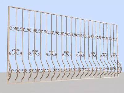 Iron window grate 3D model 3D model