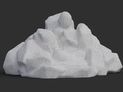 Rock Buddha 1003 - Grey Jagged Stone Low-poly 3D model