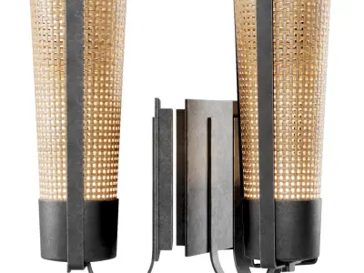 Rattan wall lamp H401  3D model