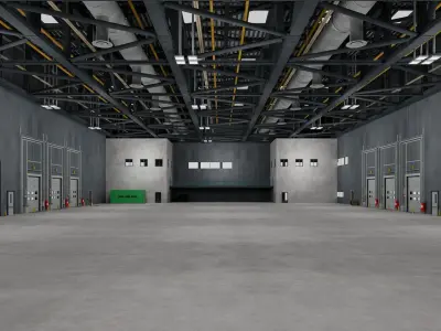 Warehouse Logistic 11 interior and exterior 3D model