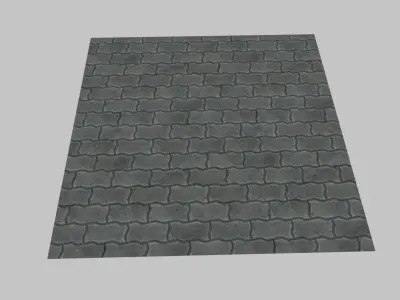 paving stone ground Free low-poly 3D model