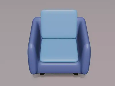 A simple 3D model of interior furniture in Blender Free low-poly 3D model