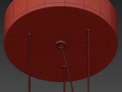 Wide LED Drum Chandelier 3D model