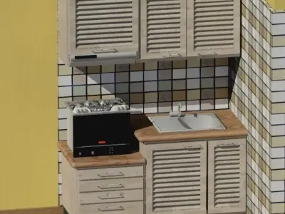 small kitchen kit 3D model