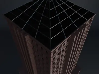 SKYSCRAPER CITY BUILDING 08 Low-poly 3D model