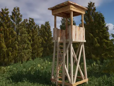 Forest building assets Low-poly 3D model