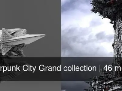 Cyberpunk City Grand collection 3D Model Pack