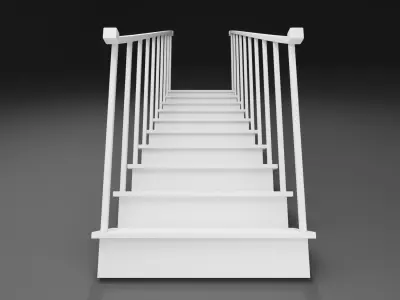 Simple stairs with railings 3D model