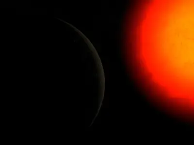 Mercury ball in night sky 3D model