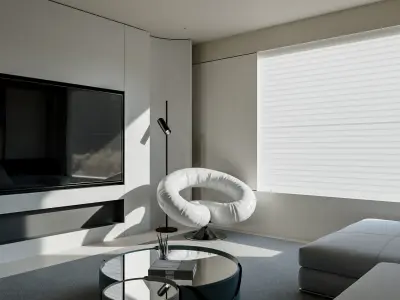 Modern living and dining room 3D model purchase