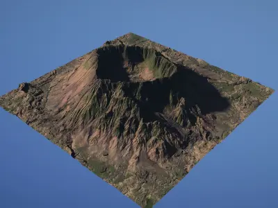 Landscape Environment Volcano Snow 24 Low-poly 3D model