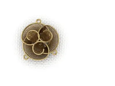 pendant43 gold plated flower brooch 3D print model