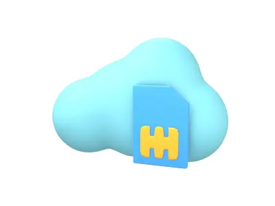 eSim Card Icon v1 002 Low-poly 3D model