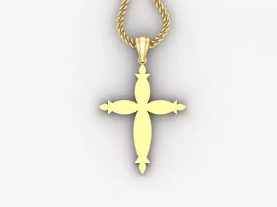 Light Gold 18K Cross Pendant 1CP062 3D print model