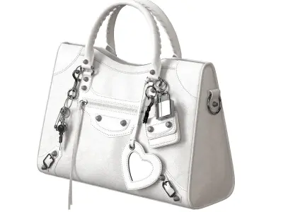 Balenciaga Le City Medium Bag White Low-poly 3D model