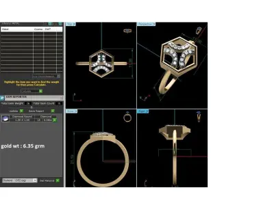 Diamond Ring For Women 3d Print Model 3D print model 55