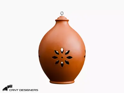 Ceramic Hanging Lantern - Terracotta Lantern 3D model