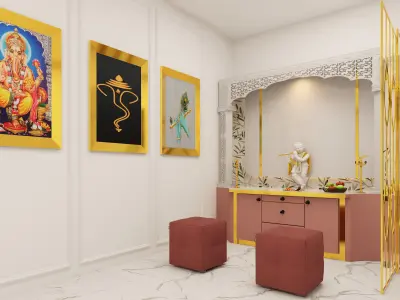 pooja unit design 3D model