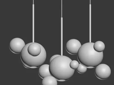 Suspension light Giopato Coombes Bolle BLS 14L Chandelier 3D model