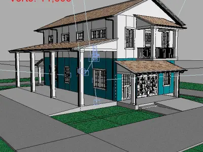 Apartment with garage-1 3D model